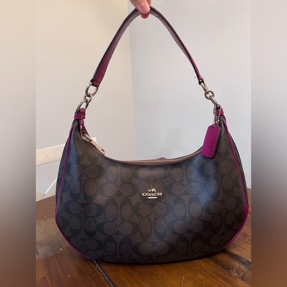 Coach Hobo Bag in Black and Purple